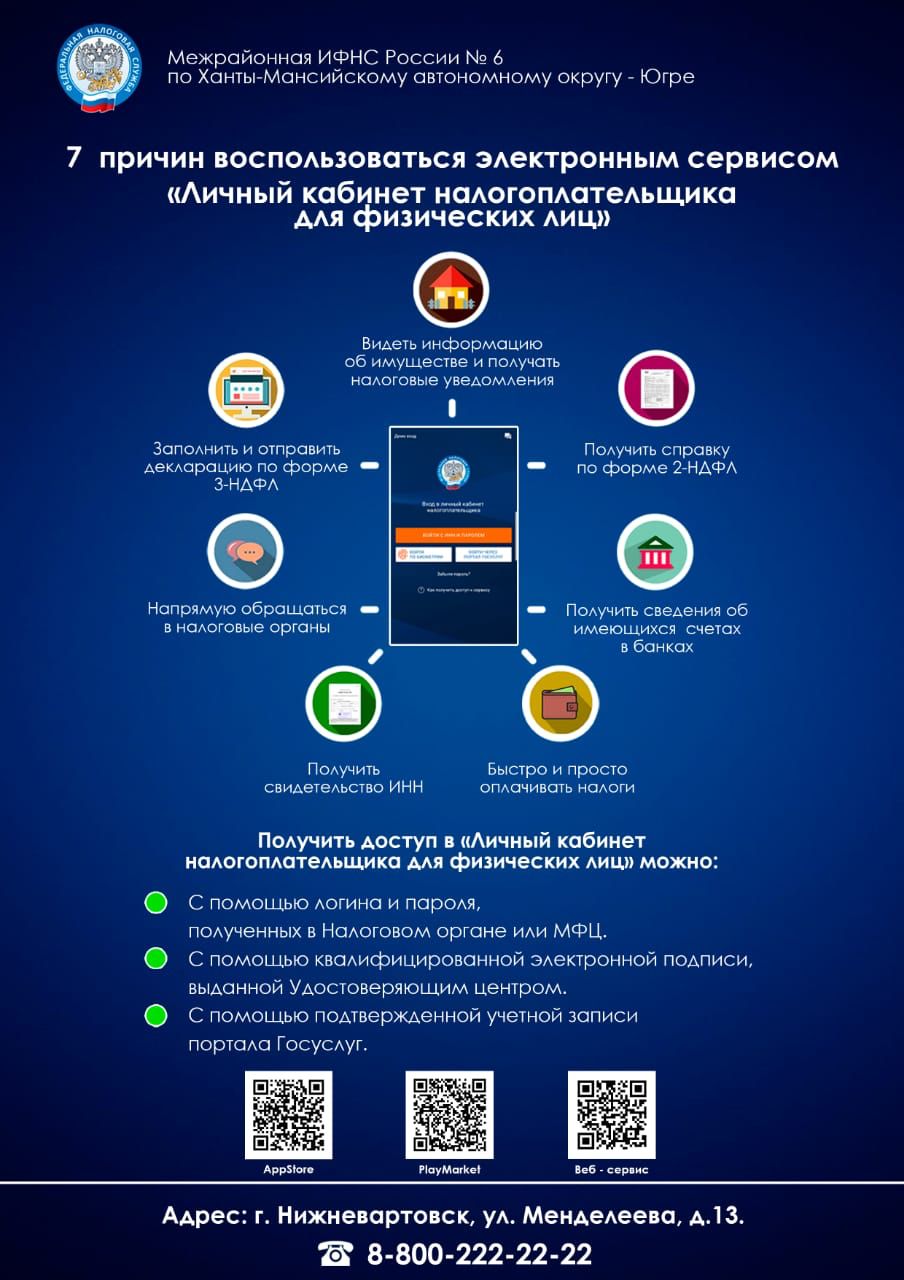 ИНСТРУКЦИИ ДЛЯ ГРАЖДАН ОТ МЕЖРАЙОННОЙ ИФНС РОССИИ №6 ПО ХМАО-ЮГРЕ